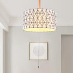 Illuminazione a sospensione a tamburo con motivo moderno in diamante
