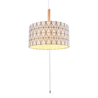 Illuminazione a sospensione a tamburo con motivo moderno in diamante