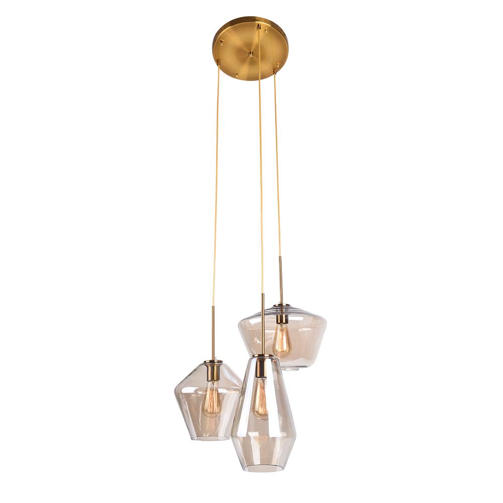 Lampade a sospensione moderne con paralumi geometrici in vetro trasparente