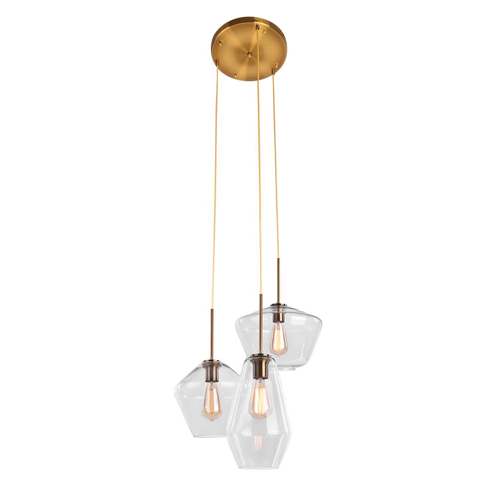 Lampade a sospensione moderne con paralumi geometrici in vetro trasparente