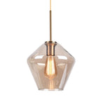 Lampade a sospensione moderne con paralumi geometrici in vetro trasparente