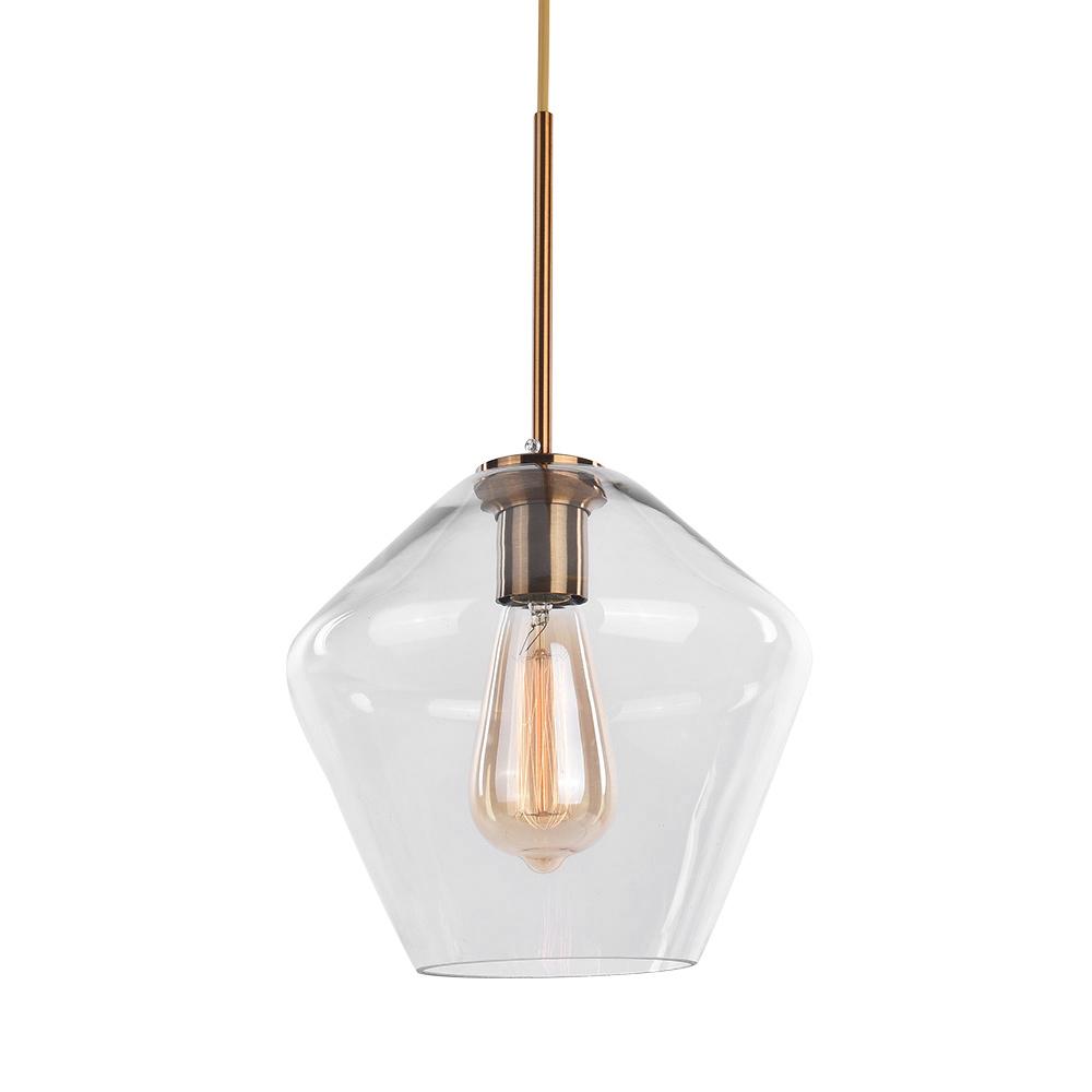 Lampade a sospensione moderne con paralumi geometrici in vetro trasparente