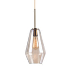 Lampade a sospensione moderne con paralumi geometrici in vetro trasparente