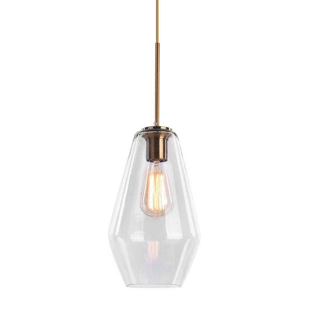 Lampade a sospensione moderne con paralumi geometrici in vetro trasparente