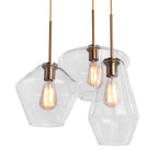 Lampade a sospensione moderne con paralumi geometrici in vetro trasparente
