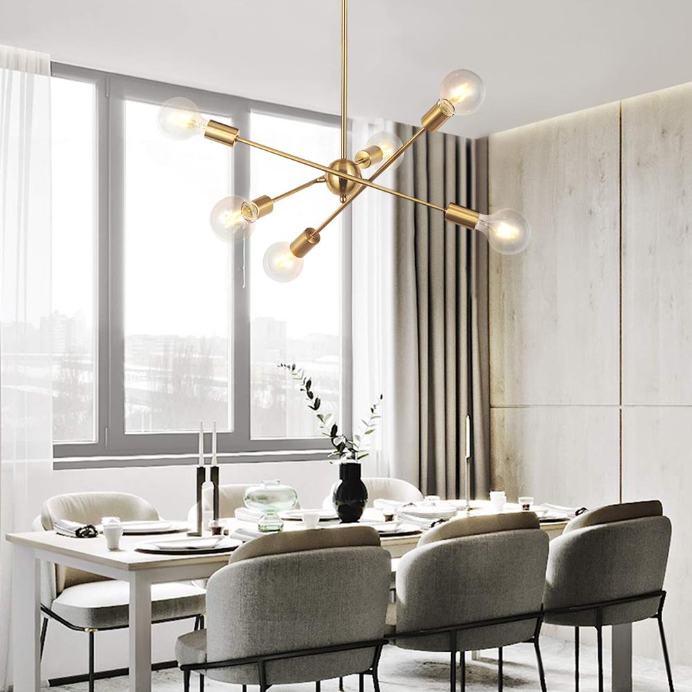 Luce Sputnik Moderno Mid-Century a 6 Luci