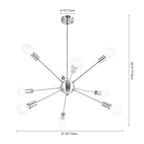 Moderno Lampadario Sputnik a 9 Luci in Stile Mid-Century