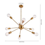 Moderno Lampadario Sputnik a 9 Luci in Stile Mid-Century