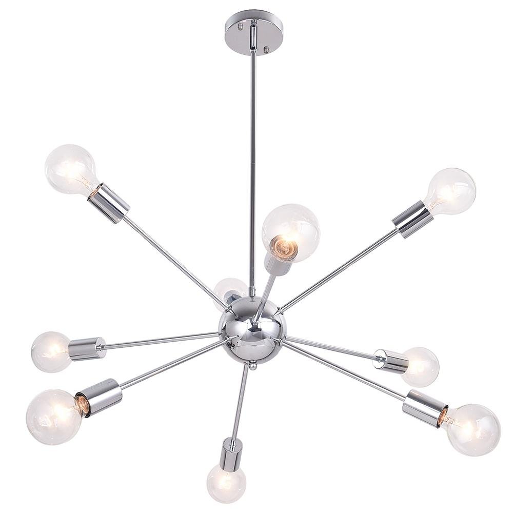 Moderno Lampadario Sputnik a 9 Luci in Stile Mid-Century