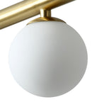 Lampadario Lineare in Vetro a Globo Stile Mid-Century Moderno