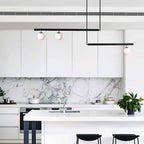 Lampadario Lineare in Vetro a Globo Stile Mid-Century Moderno