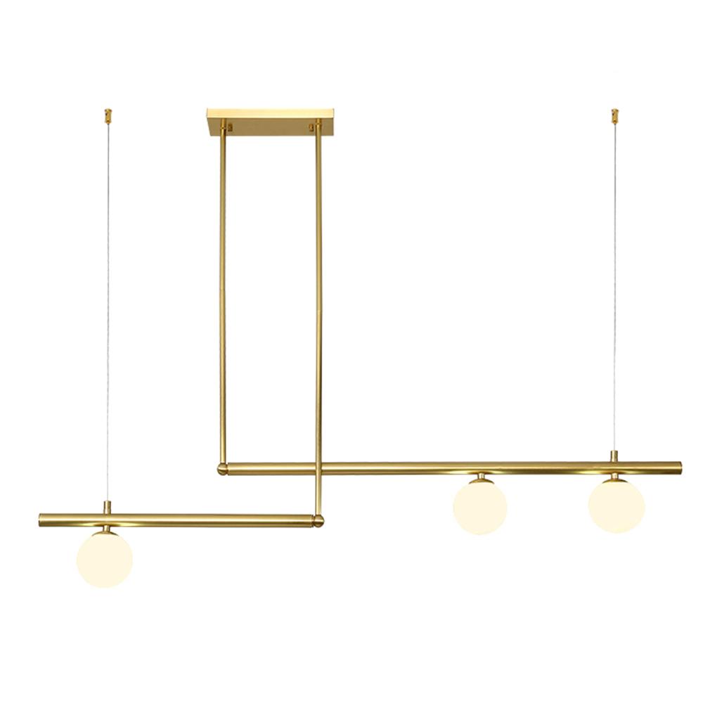Lampadario Lineare in Vetro a Globo Stile Mid-Century Moderno