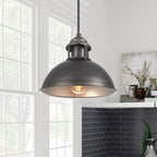 Industrial 1-Light Pot Lid Dome Pendant