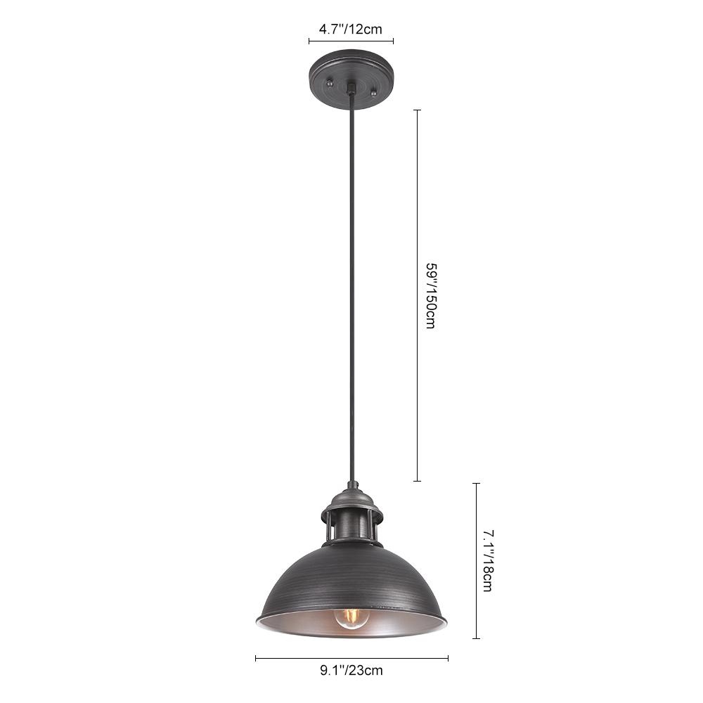 Industrial 1-Light Pot Lid Dome Pendant