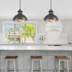 Industrial 1-Light Pot Lid Dome Pendant