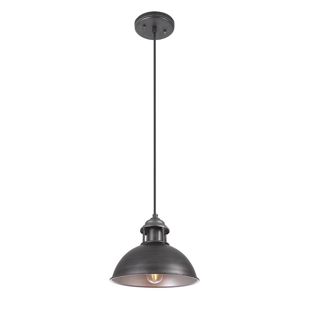 Industrial 1-Light Pot Lid Dome Pendant