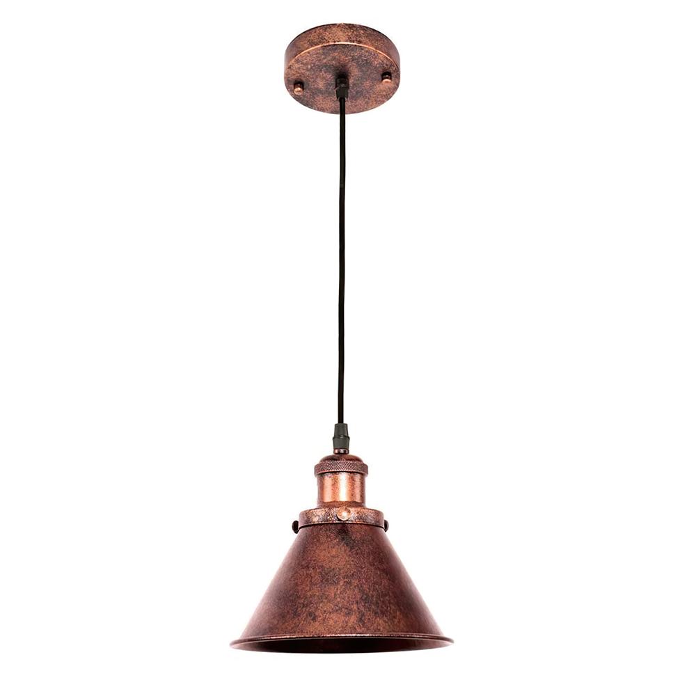Lampada a sospensione singola rustica in rame