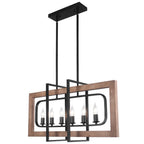 Lampadario in Legno Rettangolare Stile Country