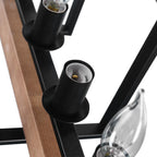 Lampadario in Legno Rettangolare Stile Country