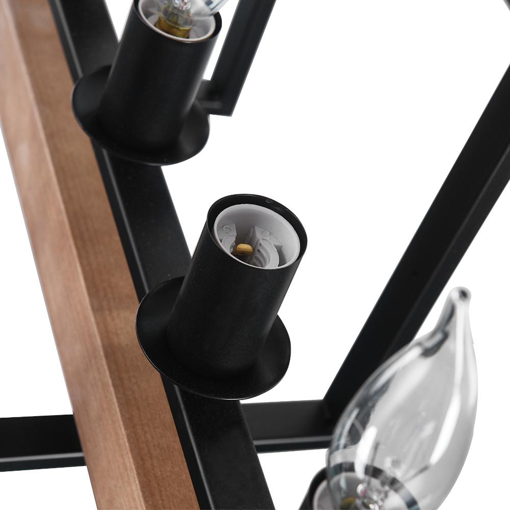 Lampadario in Legno Rettangolare Stile Country
