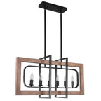 Lampadario in Legno Rettangolare Stile Country
