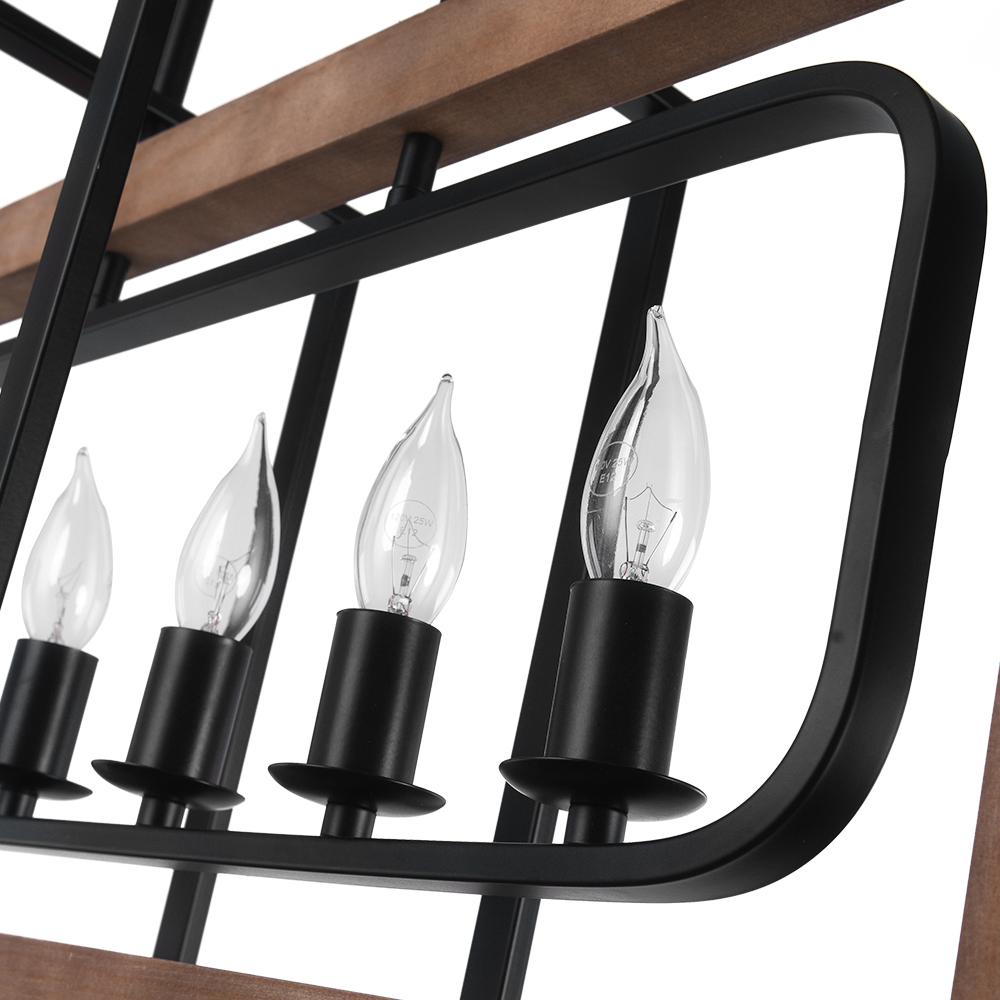 Lampadario in Legno Rettangolare Stile Country