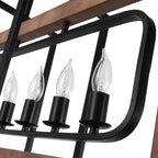 Lampadario in Legno Rettangolare Stile Country