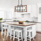 Lampadario in Legno Rettangolare Stile Country