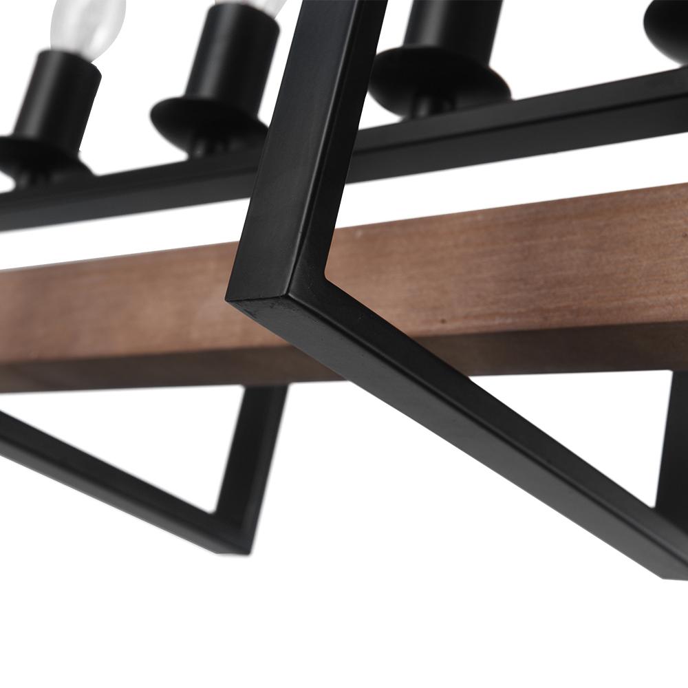 Lampadario in Legno Rettangolare Stile Country