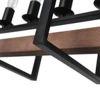 Lampadario in Legno Rettangolare Stile Country