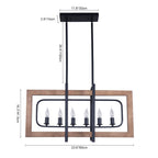 Lampadario in Legno Rettangolare Stile Country