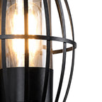 Lampada da Parete Nera Moderna da Esterno con Gabbia a 1 Luce per Portico
