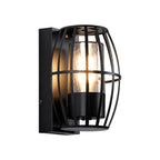 Lampada da Parete Nera Moderna da Esterno con Gabbia a 1 Luce per Portico