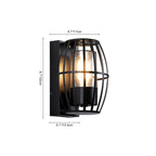 Lampada da Parete Nera Moderna da Esterno con Gabbia a 1 Luce per Portico