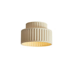1-Luce Stile Crema Vintage Drum Semi Flush Mount