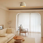 1-Luce Stile Crema Vintage Drum Semi Flush Mount