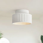 1-Luce Stile Crema Vintage Drum Semi Flush Mount