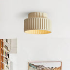 1-Luce Stile Crema Vintage Drum Semi Flush Mount