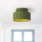 1-Luce Stile Crema Vintage Drum Semi Flush Mount