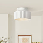1-Luce Stile Crema Vintage Drum Semi Flush Mount