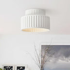1-Luce Stile Crema Vintage Drum Semi Flush Mount