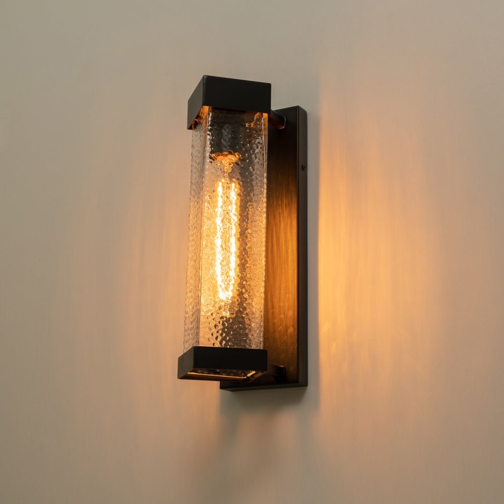 1-Luce Geometrica Rettangolare in Vetro Ondulato per Esterni