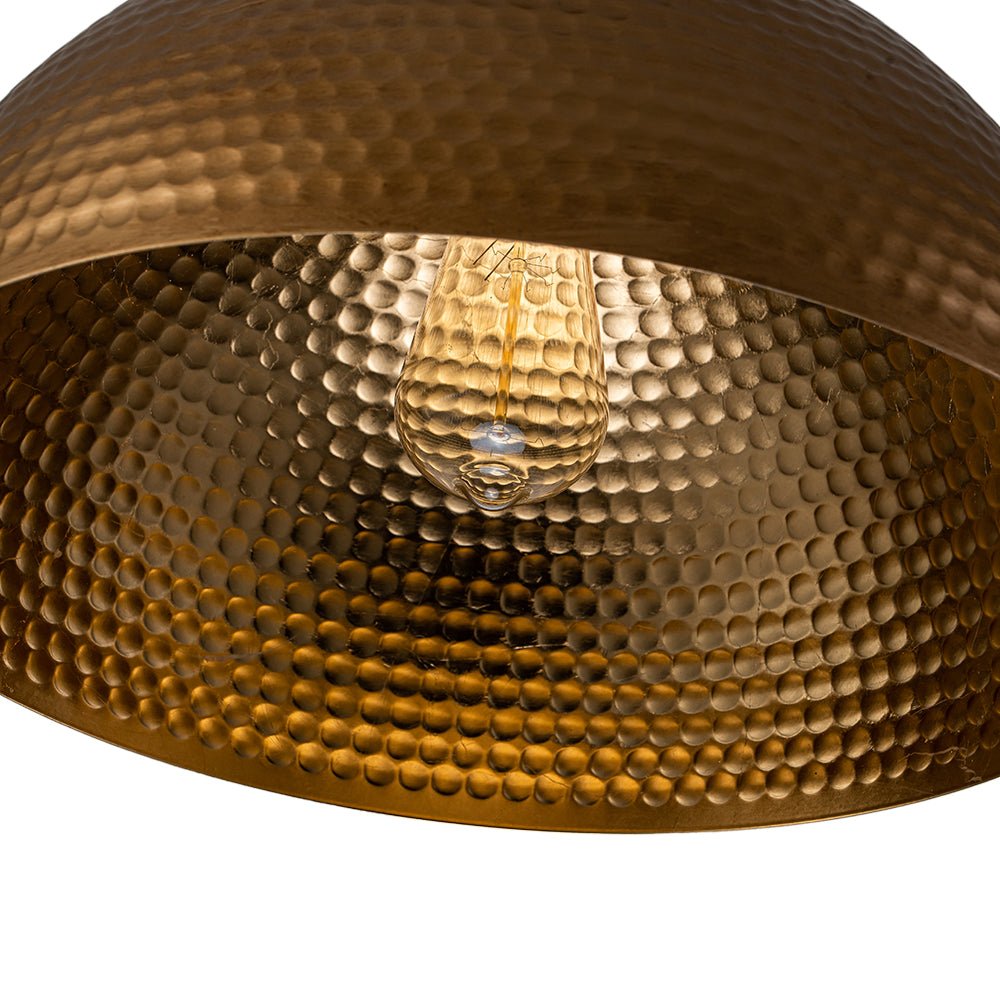 Lampada a sospensione in metallo martellato industriale a 1 luce