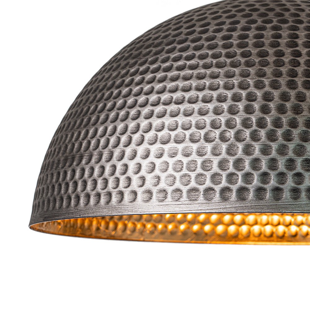 Lampada a sospensione in metallo martellato industriale a 1 luce