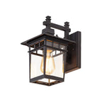 1-Luce IP65 Nera Classica Lanterna Applique da Esterno Vetro Trasparente