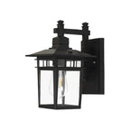 1-Luce IP65 Nera Classica Lanterna Applique da Esterno Vetro Trasparente