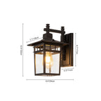 1-Luce IP65 Nera Classica Lanterna Applique da Esterno Vetro Trasparente