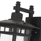 1-Luce IP65 Nera Classica Lanterna Applique da Esterno Vetro Trasparente