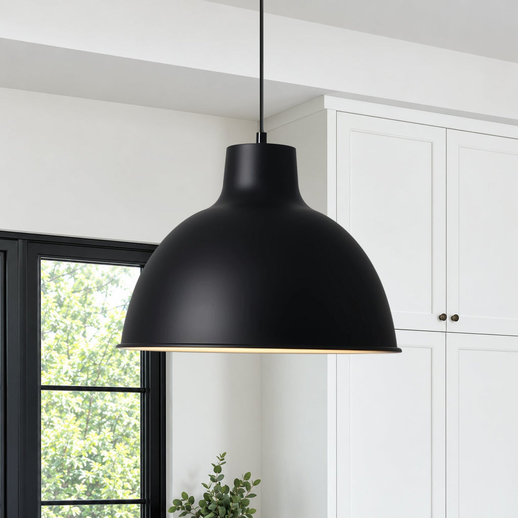 1-Luce Minimalista Moderna in Metallo Opaco a Cupola