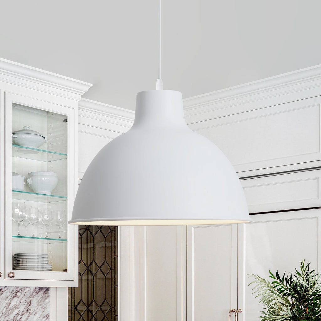 1-Luce Minimalista Moderna in Metallo Opaco a Cupola